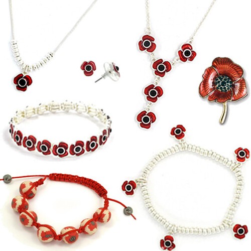 Rote blume armband brosche - armband,