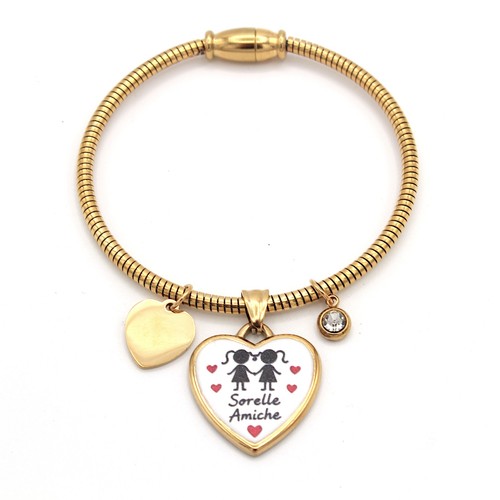 Damen armband edelstahl herz - edelstahl,