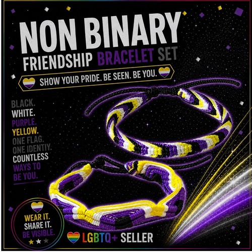 Non binary friendship bracelet - friendship,